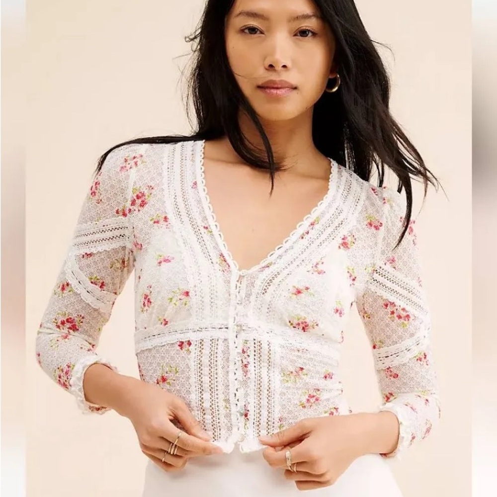 Free people floral cardigan/top